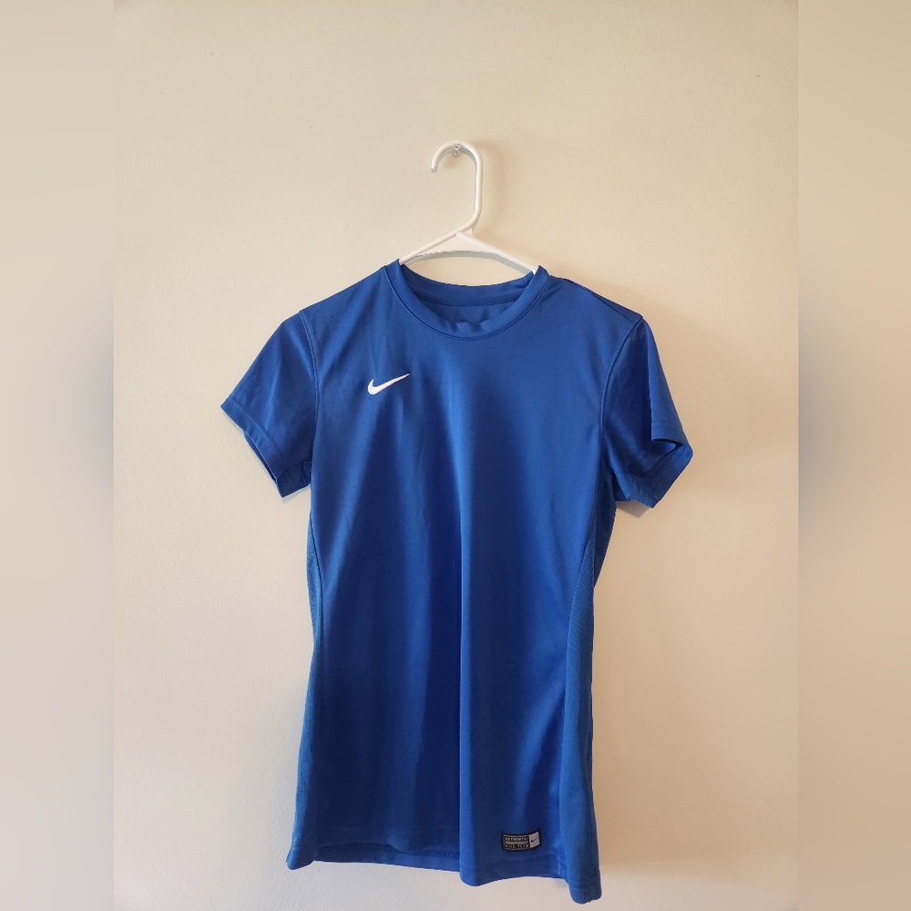Nike Blue Plaid Blue Dri-Fit Short Sleeve T-Shirt